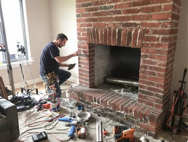 Lancaster Chimney Sweep specialist finalizing chimney liner service in Lancaster, OH