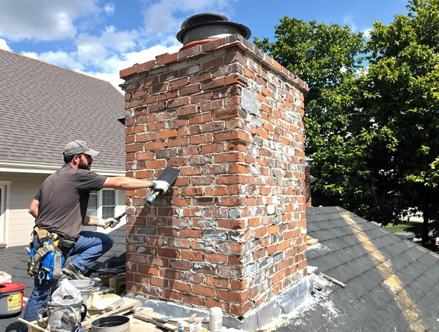 Completed chimney rebuild by Lancaster Chimney Sweep in Lancaster, OH