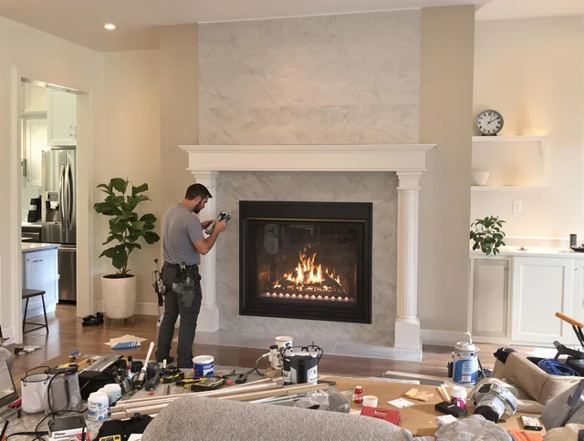 Newly installed fireplace by Lancaster Chimney Sweep in Lancaster, OH