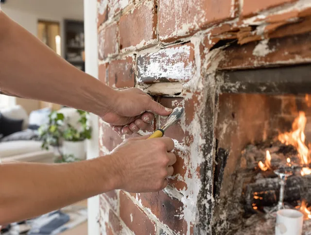 Routine fireplace repair by Lancaster Chimney Sweep in Lancaster, OH